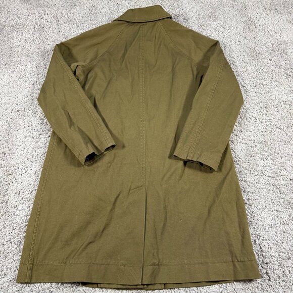 Everlane The Mac Coat Olive Green Organic Cotton Slash Pocket Womens 2 - Picture 8 of 8